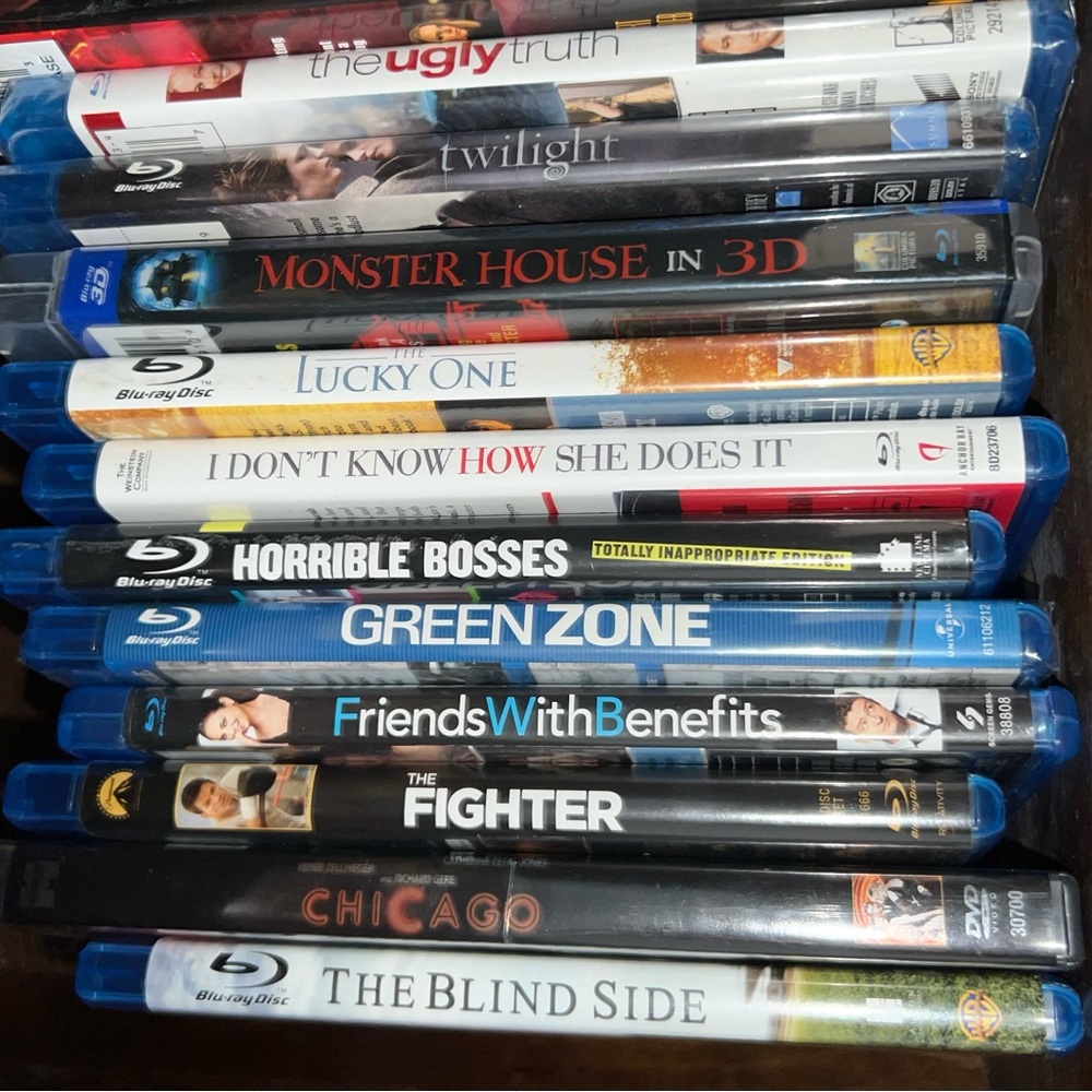 Blu-Ray discs, some never opened, check inventory for titles